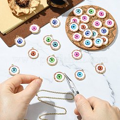 24 Stück Glasanhänger mit Halloween-Motiv in 6 Farben&nbsp;GLAA-CJ0002-93