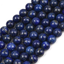 天然石ラピスラズリビーズ連売り  ラウンド  10mm  穴：1mm  約38個/連  15.5インチ（395mm）&nbsp;G-G953-03-10mm