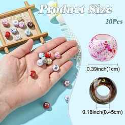 20pcs perles européennes acryliques&nbsp;OPDL-YW0001-04A