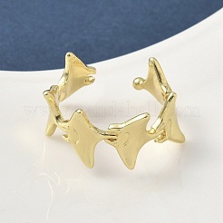 Латунь манжеты кольца RJEW-H256-22G