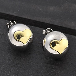 Двухцветные серьги-гвоздики из латуни для женщин EJEW-U057-04G-A