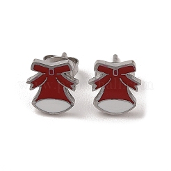 3 пара 3 стилей рождественских серег-колец и гвоздиков из нержавеющей стали 304 для женщин EJEW-K279-12G-P