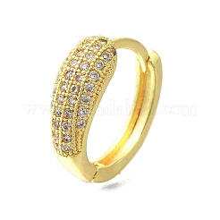 Серьги-кольца из латуни с прозрачным фианитом EJEW-M047-01G