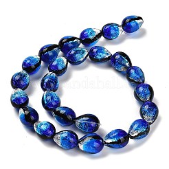 Градиентный цвет и светящиеся бусины ручной работы из серебряной фольги в технике лэмпворк LAMP-I028-07A