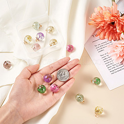 14шт 7 цвета прозрачные стеклянные подвески&nbsp;GLAA-CD0001-06