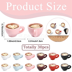 30 Stück 6 Farben Mini-Kaffeetasse Harz Display Dekorationen&nbsp;DJEW-YW0010-12