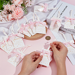 30 шт. полиэстеровый бант и бумажная открытка с подвеской HJEW-OC00028-02