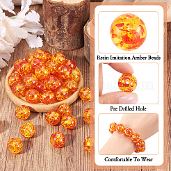 Смола имитация янтарных бусин CRES-TA0001-17