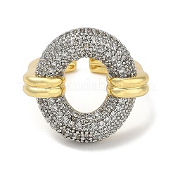 Anelli da dito con polsino in zirconia cubica micro pavé in ottone placcato per donna&nbsp;RJEW-C114-16J-G