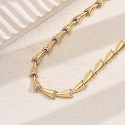 Женские ожерелья из латунной прозрачной кубической цирконии с короткими звеньями для вечеринок и повседневной носки OS4291-1