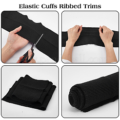 Col en tissu côtelé élastique en polyester&nbsp;DIY-WH0698-094B