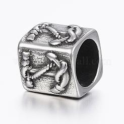 Бусины из нержавеющей стали 304 с крупными отверстиями&nbsp;STAS-G153-06AS