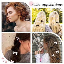 30 шт. 3-х цветные заколки для волос из полиэстера с бантом из кожи аллигатора AJEW-CP0008-38