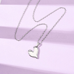 Colliers à pendentif cœur en acier inoxydable 304 avec chaîne câble pour hommes et femmes&nbsp;NJEW-K308-02C-P