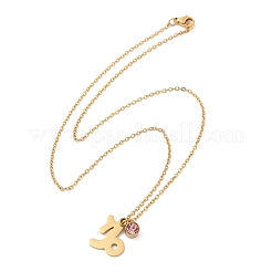 Ожерелья с подвеской в виде созвездия из нержавеющей стали 304 с дрелью из стекла и камнями рождения STAS-D305-08G-J