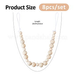 8 pince pour embrasses de rideaux en perles de bois&nbsp;HJEW-FH00283