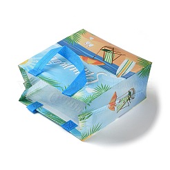 Sacchetti regalo pieghevoli riutilizzabili in tessuto non tessuto stampato a tema estivo con manico&nbsp;ABAG-F009-B04