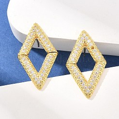 Boucles d'oreilles en laiton avec zircone cubique de micro pave&nbsp;KK-Z166-05G