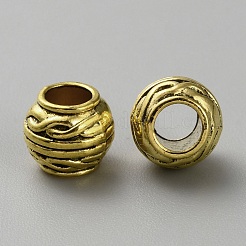 合金ヨーロピアンビーズ  大穴ビーズ  ロンデル  アンティーク黄金  9x8mm  穴：5mm&nbsp;FIND-WH0139-308A-AG