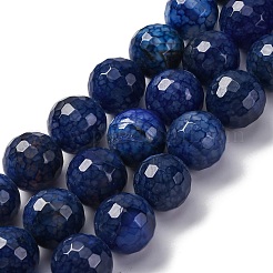 Нити бусин из натурального агата с прожилками дракона (окрашенные и нагретые)&nbsp;G-K390-A12-01