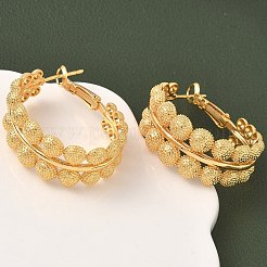 Круглые серьги-кольца из латуни EJEW-D337-12G