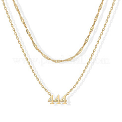 Colliers double couche avec pendentif en forme de figure en acier inoxydable 304 pour femmes&nbsp;FS-WGF1C2D-04