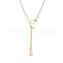 Ожерелья-лариаты из сплава с цепочкой из луны и звезды для женщин WG67D60-01