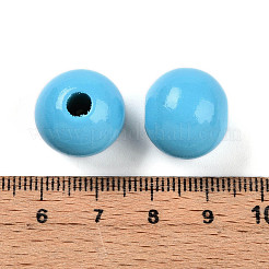 Perles de bois naturel peintes&nbsp;WOOD-A018-16mm-03