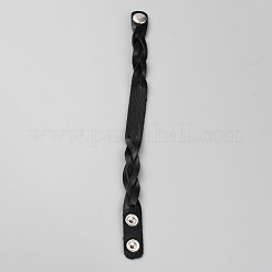 Bracciale semplice in cordoncino liscio in similpelle con fibbie&nbsp;BJEW-TAC0010-01B-09
