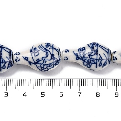 Синие и белые фарфоровые бусы ручной работы нити PORC-I027-13B