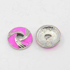 合金エナメルビーズキャップ  フラットラウンド  プラチナ  ミックスカラー  13mm  穴：4mm&nbsp;ENAM-D008-M