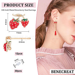 12 шт. фурнитура для сережек-гвоздиков с эмалью из латуни KK-BC0010-08