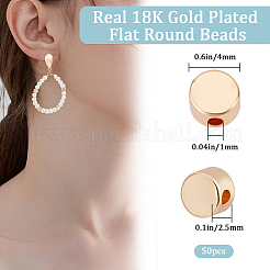 50 шт. долговечные латунные бусины с покрытием KK-BBC0013-15