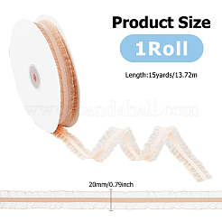 Эластичная кружевная отделка из полиэстера с рюшами длиной 15 ярд. OCOR-WH0088-81C