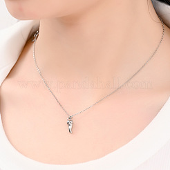 Colliers pendentifs en forme de corne italienne en acier inoxydable 304 pour femmes&nbsp;WGAC5B5-03