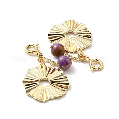 Круглые подвески из натурального лепидолита/фиолетовой слюды G-R489-49G