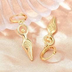Boucles d'oreilles pendantes créoles en laiton&nbsp;EJEW-G471-47G-02