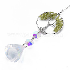 Большие подвески из натурального оливкового кварца&nbsp;G-N333-009A