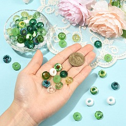 90шт 9 цвета стеклянные европейские бусины&nbsp;GLAA-YW0005-68