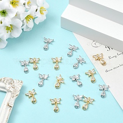 4 Stück 2 Farben Messing Micro Pave Zirkonia Anhänger&nbsp;KK-YW0004-42