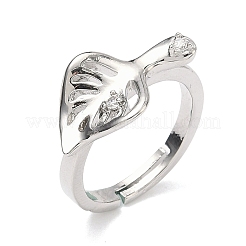 Регулируемые кольца для пальцев с микропаве из кубического циркония из латуни&nbsp;RJEW-P185-01P