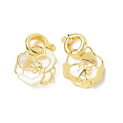 Латунные застежки твистер с ракушкой KK-P223-07G