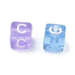 Cuentas acrílicas transparentes pintadas con spray&nbsp;MACR-K365-07C