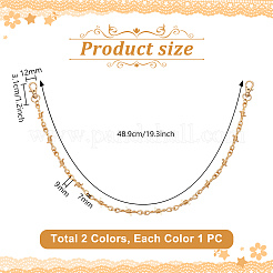 2 шт. двухцветная цепочка для брюк из сплава&nbsp;HJEW-PH02273