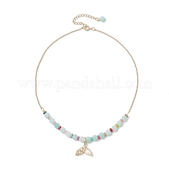 Ожерелья из круглых бусин из натурального смешанного камня и кварцевого кристалла&nbsp;NJEW-JN05302-02