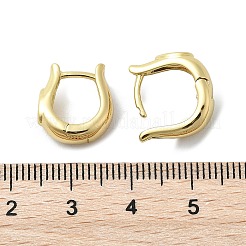 Серьги-кольца из латуни с микропаве из прозрачных кубических цирконий в форме капли EJEW-D311-109G