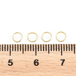 真鍮は、丸カンを閉じ  ラウンド  18KGP本金メッキ  26ゲージ  4x0.4mm  内径：3.5mm  約50個/セット&nbsp;KK-D257-01G-09