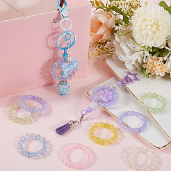 36шт 6 цвета УФ покрытие акриловые соединительные кольца MACR-SC0001-46