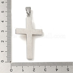 PVD真空メッキ304ステンレスペンダント  スターチャーム付きクロス  宗教  ゴールデン·ステンレス鋼色  43x25x4.8mm  穴：8.5x5.5mm&nbsp;STAS-C105-03GP