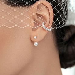 Круглые серьги-гвоздики из стерлингового серебра с искусственным жемчугом SP9186-2